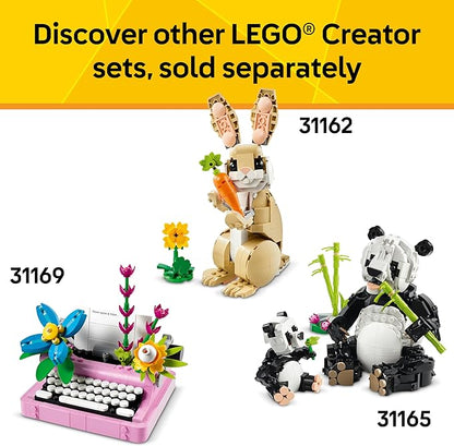 LEGO Creator 3 in 1 Playful Cat Toy - Building Toy with 3 Building Options Cat Dog or Pigeon - Birthday Gift for Kids - Animal Figures for Kids Girls and Boys Ages 8+ - 31163