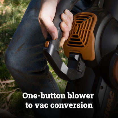 WORX Trivac 3 in 1 Electric Leaf Blower for Lawn Care, Leaf Vacuum with 600 CFM, Leaf Mulcher with Metal Impeller, WG512