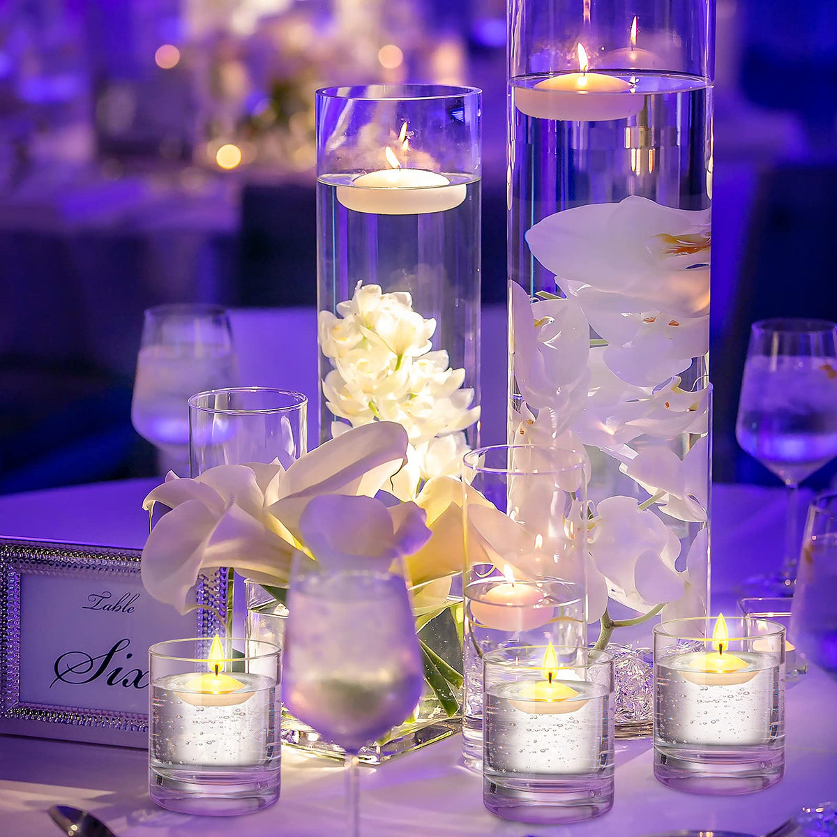 Nuanchu 20 Pcs White Floating Candles Centerpieces for Wedding Small Unscented Floating Candles Decoration for Valentine's Day Party Wedding Anniversary Holiday Party Gifts Home Pool Decor