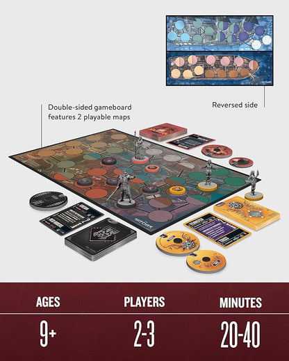 Restoration Games Unmatched The Witcher Realms Fall - Strategy Board Game for 2 to 4 Players - Witcher Heroes Expansion with Four Battlefields - 30 Min Playtime - Ages 9+