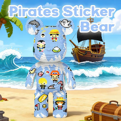 Big Pirates Sticker Bear Building Blocks (21950 PCS) Creative Animal Brick Set for Kids &amp Adults Micro Building Blocks Teddy Blocks Children Toys for Christmas Halloween Anniversary