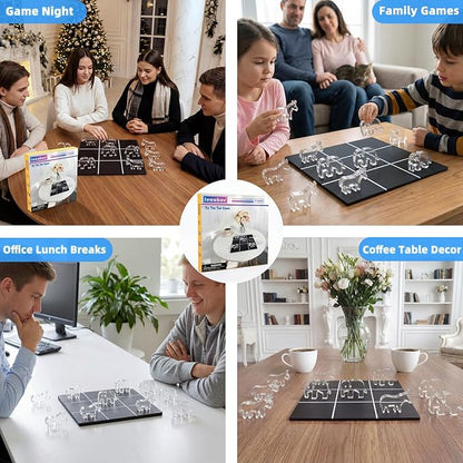 Acrylic Tic Tac Toe Board Game - Modern Coffee Table Decor Easter Basket Stuffers for Teens &amp Adults Office Desk Accessories &amp Family Game Night Essentials2‑in‑1 Game and Decor piece