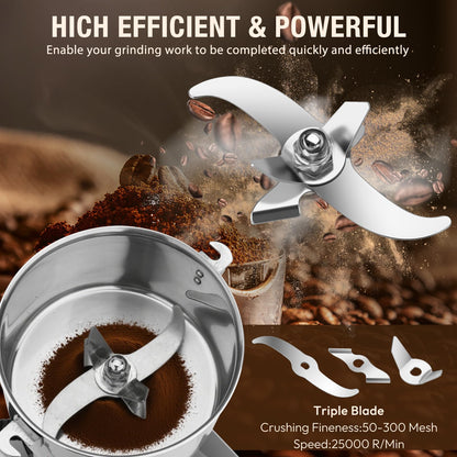 Kymucolvin Electric Grain Mill Grinder-800g 110V 3000W Performance Grain Mill,Suitable for Kitchen, Household,Commercial Use of Crushing Dry Grains,Spices,Herbs,Coffee,Corn,Pepper Grinder.(800g)