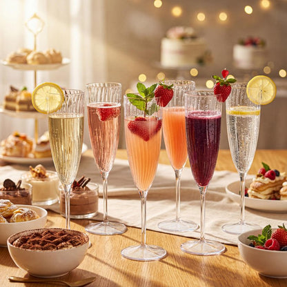 WDF 36PCS Clear Champagne Flutes Plastic - 6 OZ Clear Disposable Champagne Flutes Party Supplies for Wedding/Birthday/Parties/Graduation