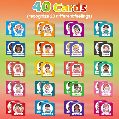 Aizweb Feelings Emotions Match Game,Memory Game,Social Emotional Learning Activities,Toddler Baby Flash Cards,Calm Down Corner Supplies,Educational Toys for Pre K Preschool Kindergarten Autism ADHD