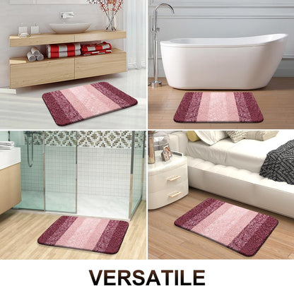 OLANLY Bathroom Runner Rug - Extra Soft Microfiber Mat, Quick Dry & Washable, 59x20 Inches, Red