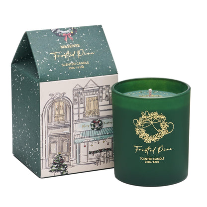 M&SENSE Christmas Holiday Candle - Frosted Pine Scent, 8.1oz Soy Wax, Ideal Winter Home Decor Gift for Women and Men