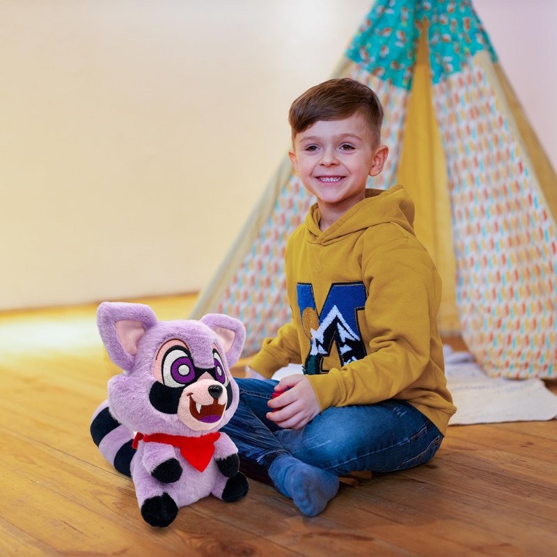 Adenzai Indigo Park Plush Toys - Rumbley the Raccoon | Rambly the Raccoon Plush, Rambly Plush Indigo Park, Stuffed Raccoon, Raccoon Pillow, Rocket Raccoon Plush