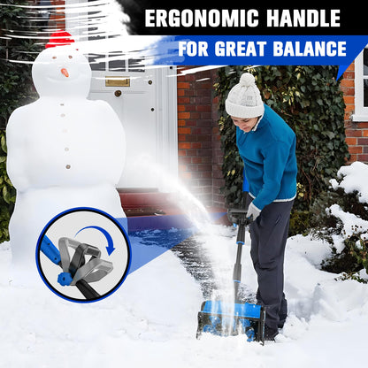VOTLEMI Cordless Snow Shovel, 13 Inch Electric Snow Shovel with Directional Plate, Brushless Cordless Snow Blower for Pathway, Patio, Deck, Driveway, Blue