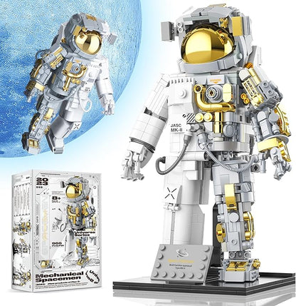 Space Astronaut Building Block for Boy 12+ Astronaut Building Block Set Flexible Space Explorer Toy with Display Stand Cool Spaceman Building Set for Adults 966Pcs