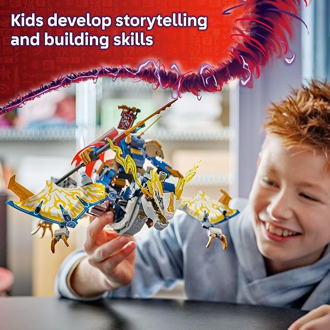 LEGO NINJAGO Rogue’s Mech Dragon Rider Building Toy - Dragons Rising Play Set &amp 4 Ninja Toy Minifigures for Boys &amp Girls Ages 8+ - 2 Ways to Build &amp Play - Gift Idea for Birthdays - 71843