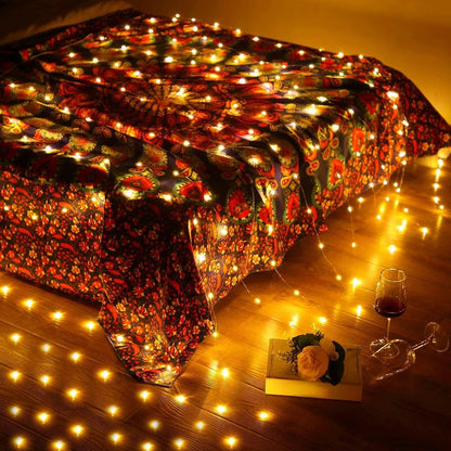 Tuanse 2 Pack 195 LED Curtain Tapestry Lights Backdrop String Lights, 6.5 x 5 Feet Hanging Fairy Curtain Light with 8 Lighting Modes and Remote for Bedroom Window Wall Indoor Outdoor Graduation Decor