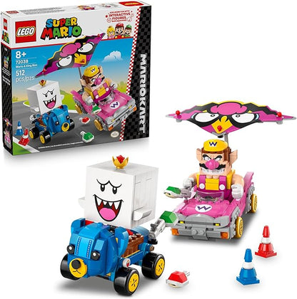 LEGO Super Mario: Mario Kart – Wario &amp King Boo Building Toy for Kids - Buildable Car Toys W/Drifting Action for Boys &amp Girls Ages 8+ - Pretend Play Gift Idea for Birthdays &amp Any Gaming F