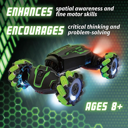 MindWare Hyper Stunt Drifter Remote Control Car - 360° Rotating 4WD RC Car for 8 Year Olds and Up