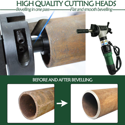 Maisutseb Electric Inner Swelling Pipe Beveling Machine 220V 1200W Stainless Steel Handheld Chamfering Machine for Dia 1.1"-3.0" Pipe Cutting Bevel Welded Connections
