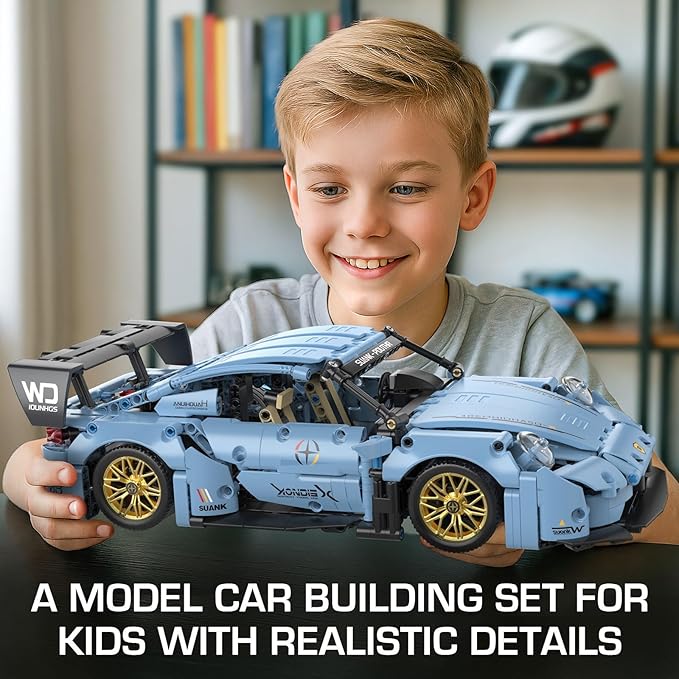 PIKARO Sports Race Car Building Set Kit for Boys &amp Adults 1:14 MOC Toys Racing Model Car Kits Birthday Gift for Boys Kids Age 8-14 12-16