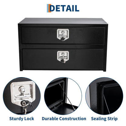 MOVECOM 36 Inch Truck Tool Box,T-Handle Lock Heavy Duty Steel Storage Tool Box, Tool Chest Organizer Lock and Keys, For Pickup, Truck Bed, RV, Trailer, Waterproof Box, Durable 36"x 18"x 20" Black