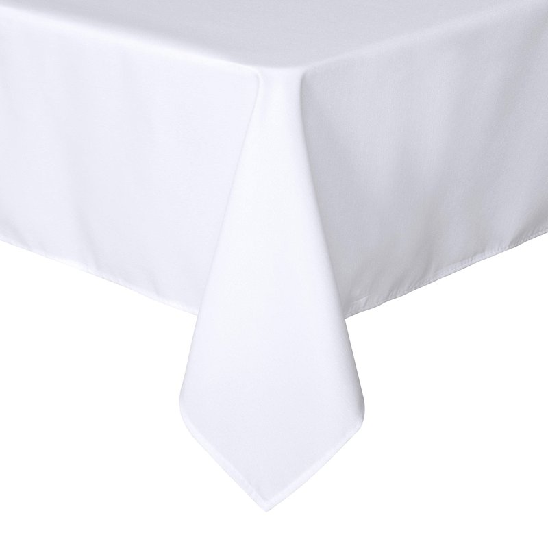 sancua Rectangle Tablecloth - 54 x 120 Inch - Water Resistant Spill Proof Washable Polyester Table Cloth, Decorative Fabric Table Cover for Dining Tables, Buffet Parties and Camping, White