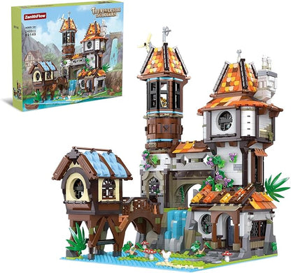 ZenithFlow Medieval Castle Building Blocks Kit European Architecture House Model Idea Gifts Display Home Decorations Collection for Adults 2488 PCS