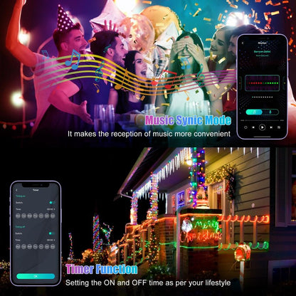Electight Fairy Lights 66FT/20M, [APP & Remote Control] 200 LEDs RGB Smart IC Multicolor String Lights Indoor, Music/Voice Sync Color Changing, IP65 Waterproof String Lights for Bedroom, Party, DIY