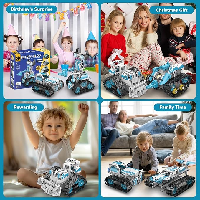 Robot Building Kit with APP/Remote Control STEM Gifts for Boys Age 6-16Technic Coding Robotic Toys for Kids Birthday Buildable 5in1 Models with 720 Pieces