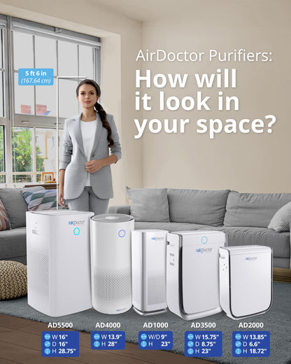 AIRDOCTOR AD3500 4-in-1 Air Purifier with AIRDOCTOR AD2000 4-in-1 Air Purifier