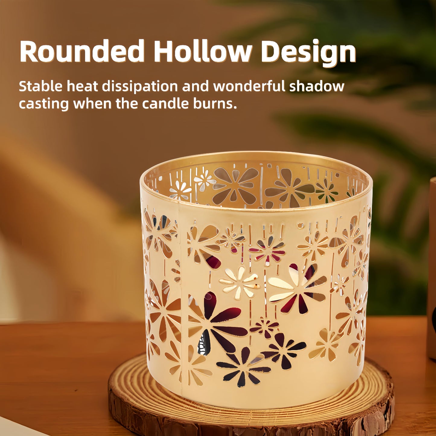 Iron Lantern Candle Holder, Metal Candle Holder Round Hollow Out Decorative Candle Cage, for Table Centerpiece, Fireplace, Home Decor, Wedding, Party