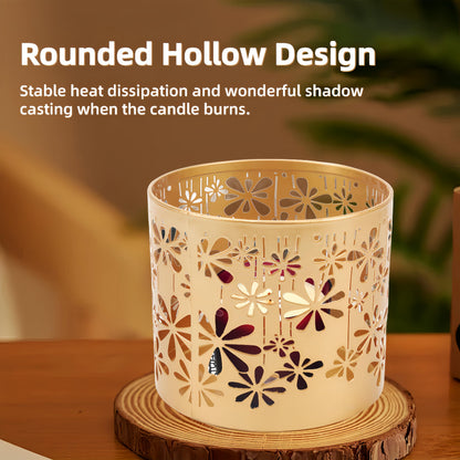 Iron Lantern Candle Holder, Metal Candle Holder Round Hollow Out Decorative Candle Cage, for Table Centerpiece, Fireplace, Home Decor, Wedding, Party