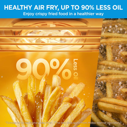 Midea Flexify Classic French Door Toaster Oven Air Fryer Combo, 10-in-1 Large Capacity 26.4 QT Countertop Oven, 25% Faster Cooking and 90% Less Oil, Stainless Steel