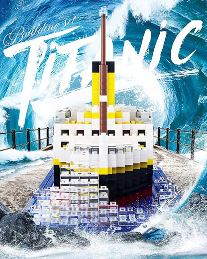 dOvOb Micro Mini Blocks Titanic Model Building Set with 2 Figure 1872 Piece Mini Bricks Toy Gift for Adults and Kids