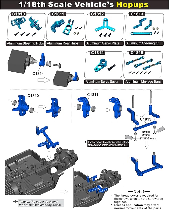 HAIBOXING RC Cars Metal Spare Parts 1/18 RC Trucks Replacement Parts Apply to 2021 New Version 18858 &amp 18859 &amp18859A