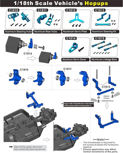 HAIBOXING RC Cars Metal Spare Parts 1/18 RC Trucks Replacement Parts Apply to 2021 New Version 18858 &amp 18859 &amp18859A