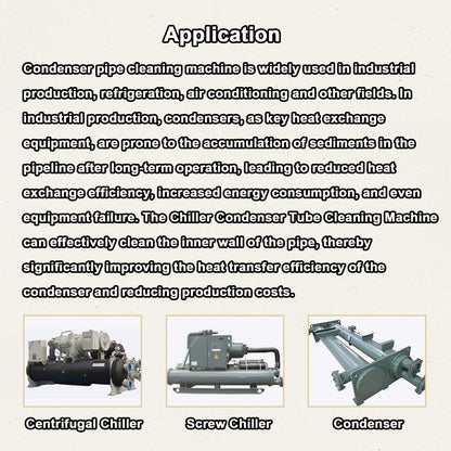 INTBUYING Chiller Condenser Tube Cleaning Machine, 110V/220V Heat Exchanger Tube Cleaner Machine, with Water Spray Rotary Brush, Portable Copper Pipe Cleaner for 0.6-0.7 Inch Pipe Diameter