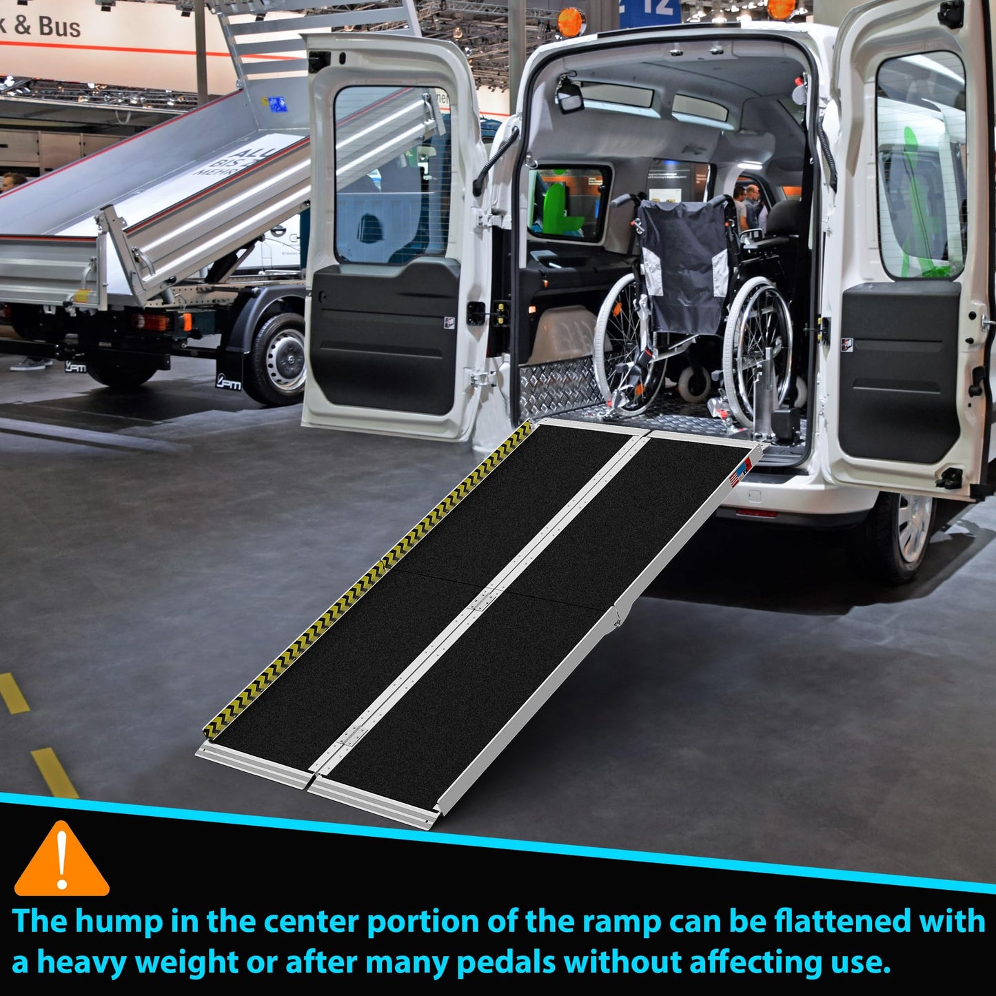 WHALEMOTOR Portable Wheelchair Ramp 6FT, Anti-Slip Aluminum Folding Portable Ramp, Wheelchair Ramps for Home, Weight Capacity Up to 800 LBS, with Transition Plates Above and Below, Loading Dock Plates