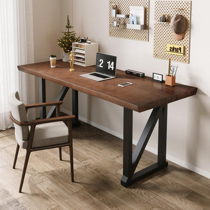 jmzx store Solid Wood and Metal Modern Industrial 56 inch Wide Home Office Desk, Writing Table, Workstation, Perfect Table for Your workspace Study Table Furniture in Rustic Natural Aged Brown