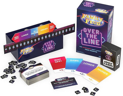 Spin Master Games Family Feud: Over the Line Adult Party Game The Classic Survey Says Guessing Game that Goes Beyond Family Fun Night for Teens &amp Adults Friendsgiving 2+ Players for Ages 17