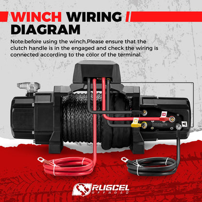 RUGCEL WINCH 20000lb 12V Heavy Duty Truck Winch Waterproof Electric Synthetic Rope Winch,Black Rope,2 in 1 Wireless Remote Control, for Truck SUV, Recreational Vehicle,Tank Series.