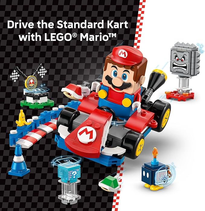 LEGO Super Mario: Mario Kart – Interactive Mario &amp Standard Kart Building Toy - Pretend Play Racing Playset for Boys &amp Girls Ages 7+ - Kids Birthday Gift Idea - 72043