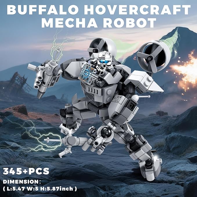 Transforming Mech Robot Building Blocks Set 4 Kinds of Destroy Warrior City Mecha Action Figure with Weapons Cool Creative Robots Toys Gift for Teens Boys 14+ (1448 PCS)