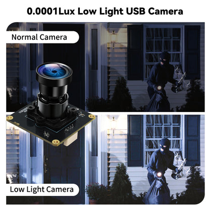 IFWATER Starvis USB Camera Module 0.0001Lux Ultra Low Light H.264 HDR 1080P Security Webcam Module with 110° Wide Angle Lens Plug and Play for Linux Windows Raspberry Pi