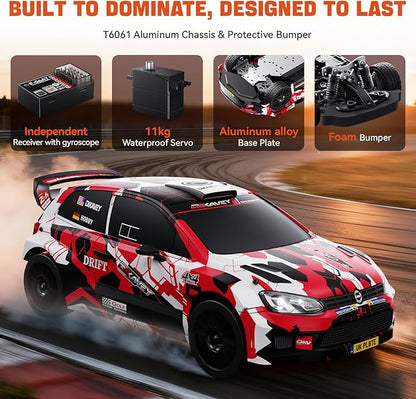 1:12 RC Rally Car Fast Max 50 MPHDrift Car with Gyro 4X4Brushless Fast RC Cars with 3S 2200 mAh Battery1/12 Remote Control Cars for Adults for 4WDfor Racetrack &amp Mud-Pink