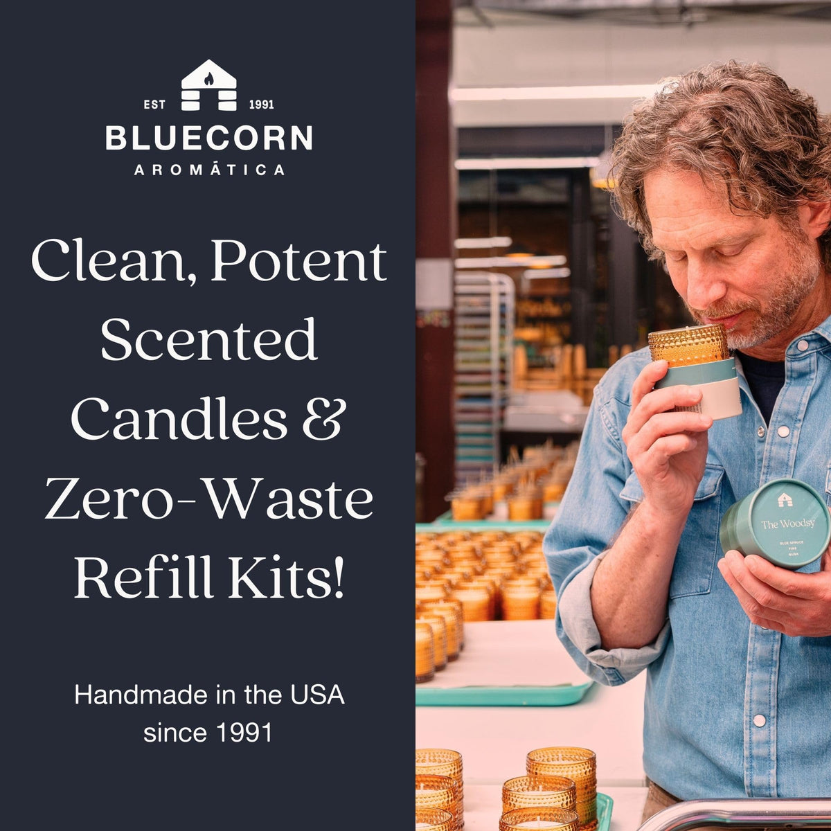 Bluecorn Aromática Scented Candle Tin, Ponderosa Pine, Pine, Cypress & Fir, Vegan Coconut Wax, Clean Burning & Long Lasting Christmas Tree Candle, Winter Home Decor, Gifts, American Made, 8 Oz