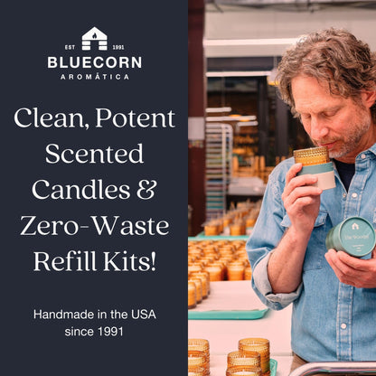 Bluecorn Aromática Scented Candle Tin, Ponderosa Pine, Pine, Cypress & Fir, Vegan Coconut Wax, Clean Burning & Long Lasting Christmas Tree Candle, Winter Home Decor, Gifts, American Made, 8 Oz