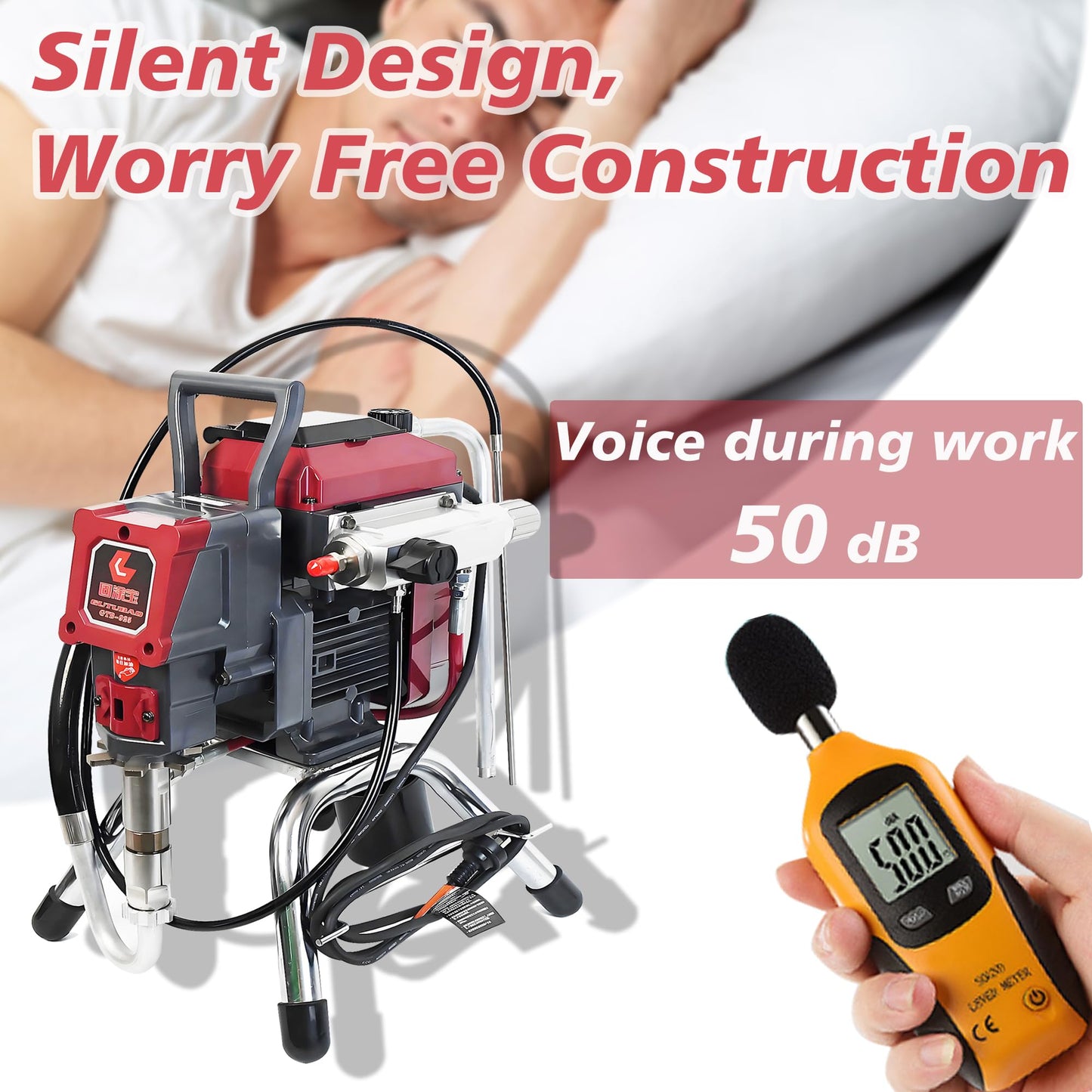 925 Commercial Airless Paint Sprayer, 0.66 GPM High-Efficiency Sprayer with 50ft Hose & 3 Nozzle Tips, Electric Paint Sprayer for House, Fence, Deck, 3-Year Warranty (Commercial Series)