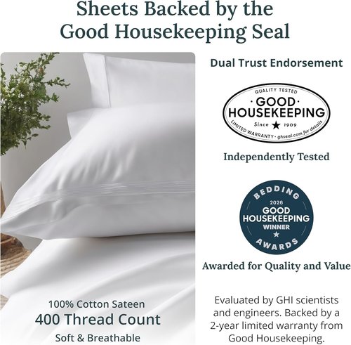 California Design Den Full Size Bed Sheets Set - 100% Cotton, 400 Thread Count, Silky Smooth Sateen, Deep Pockets - Burgundy Red