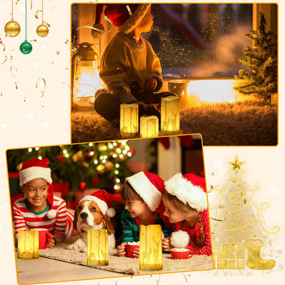 VIHOSE Set of 3 Reindeer Christmas Flameless Candles Battery Operated Realistic Flickering LED Pillar Candle Warm Light Gold Deer LED Candles for Christmas Indoor Holiday Decorations