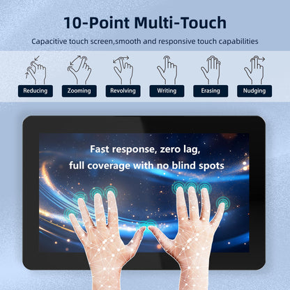 NORQIN 18.5 Inch Embedded Industrial Panel PC,All-in-One Touchscreen Computer,IP65 Capacitive Monitor,1920×1080 FHD,Windows 11 Pro,WiFi/BT,for Kiosks,Factory,Automation(12th Gen I5-1235U,16G+256G)