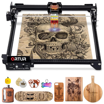 Laser Engraver, Ortur Laser Master S2 LU2-2, 2100mW Laser Cutter and Engraver CNC Machine for DIY, Wood, Leather, etc. (390*410mm), Laser Class 4