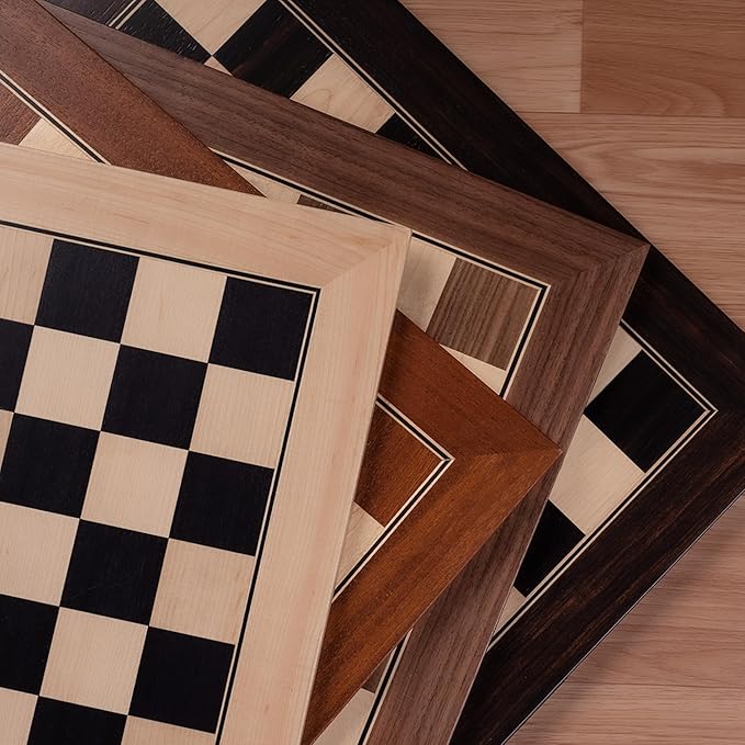 A&ampA 18.875 Professional Wooden Tournament Chess Board/African Palisander &amp Maple Inlaid / 2.0 Squares w/o Notation