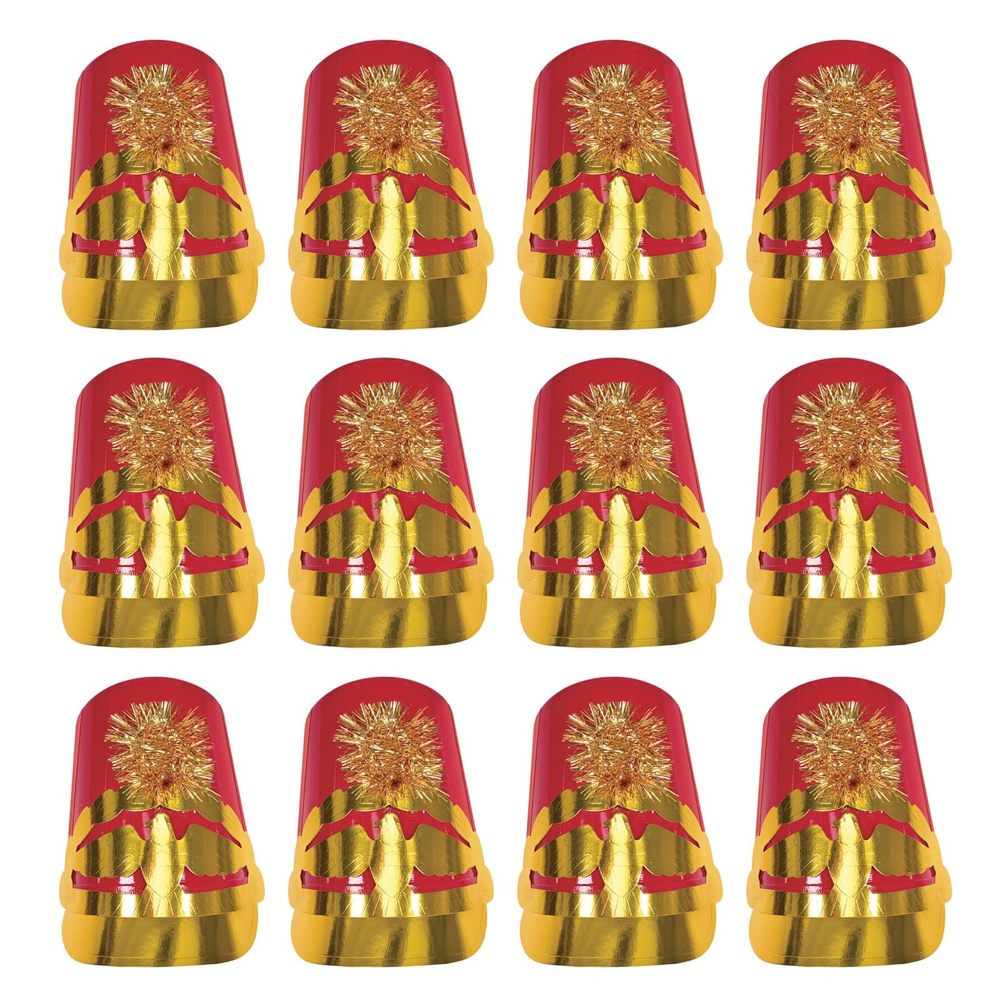 Beistle 66135-R 12-Piece Plastic Drum Major Hats, Red